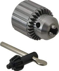 Jacobs - 1/2-20, 5/64 to 1/2" Capacity, Threaded Mount Drill Chuck - Keyed, 45.47mm Sleeve Diam, 61.72mm Open Length - Exact Industrial Supply