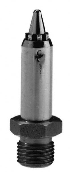 Silvent - Blow Gun Safety Nozzle - 1/8 MPT, 1.56" Hose Length, Stainless Steel, 145 psi, 750°F - Makers Industrial Supply