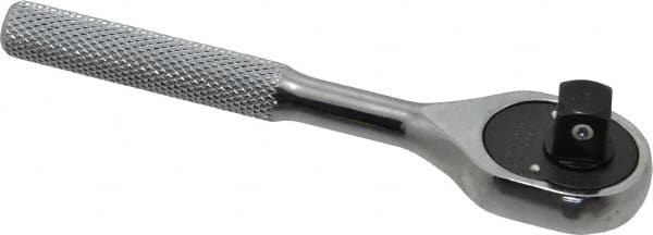 Proto - 3/8" Drive Pear Head Ratchet - Chrome Finish, 5" OAL, 24 Gear Teeth, Miniature/Stubby Head - Makers Industrial Supply