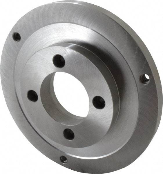 Bison - Adapter Back Plate for 10" Diam Self Centering Lathe Chucks - A2-5 Mount, 2.922" Through Hole Diam, 5.708mm ID, 9.84" OD, 3/4" Flange Height, Steel - Makers Industrial Supply