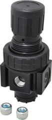 Parker - 1/4 NPT Port, 30 CFM, Zinc Economy Regulator - 2 to 125 psi Range, 300 Max psi Supply Pressure, 1/4" Gauge Port Thread, 2" Wide x 4.44" High - Makers Industrial Supply