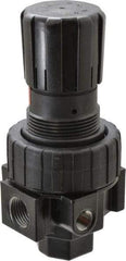 Parker - 1/2 NPT Port, 75 CFM, Zinc Compact Regulator - 2 to 125 psi Range, 250 Max psi Supply Pressure, 1/4" Gauge Port Thread, 2.81" Wide x 6.08" High - Makers Industrial Supply