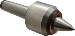 Rohm - MT5 Taper Shank, 3.74" Head Diam Live Center - 6,000 Max RPM, 3.32" Head Length, 1.65" Point Diam, 2.323" Point Len, 4,400 Lb Max Workpc, 11.01" OAL, Long Point - Makers Industrial Supply