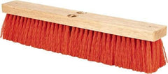 PRO-SOURCE - 18" Heavy Duty Synthetic Push Broom - 4" Bristle Length, Wood Block, Threaded Handle Connection - Makers Industrial Supply