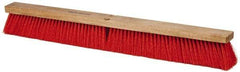 PRO-SOURCE - 30" Heavy Duty Synthetic Push Broom - 4" Bristle Length, Wood Block, Threaded Handle Connection - Makers Industrial Supply