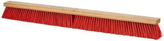 PRO-SOURCE - 36" Heavy Duty Synthetic Push Broom - 4" Bristle Length, Wood Block, Threaded Handle Connection - Makers Industrial Supply