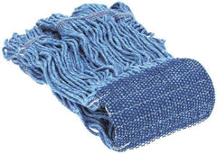 PRO-SOURCE - 5" Blue Head Band, Small Blended Fiber Loop End Mop Head - 4 Ply, Clamp Jaw Connection, Use for General Purpose - Makers Industrial Supply