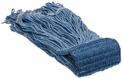 PRO-SOURCE - 5" Blue Head Band, Large Blended Fiber Loop End Mop Head - 4 Ply, Clamp Jaw Connection, Use for General Purpose - Makers Industrial Supply