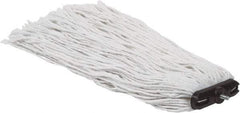 PRO-SOURCE - 1" White Head Band, X-Large Rayon Cut End Mop Head - 4 Ply, Screw On Connection, Use for Heavy Duty Floor Cleaning - Makers Industrial Supply