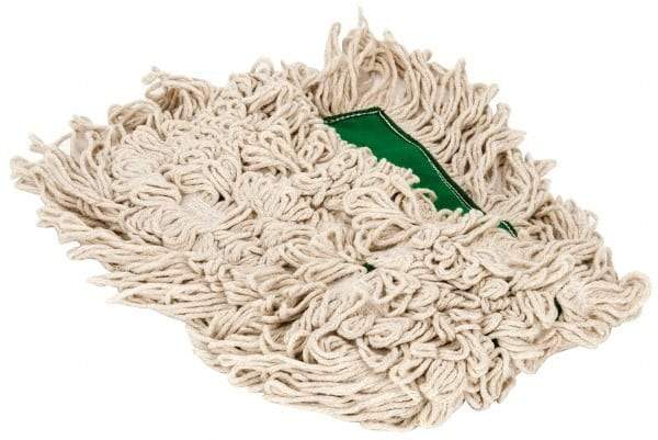 PRO-SOURCE - 24" Long x 3-1/2" Wide Yarn Blend Dust Mop Head - Snap-On, Green, Looped Head, Launderable - Makers Industrial Supply