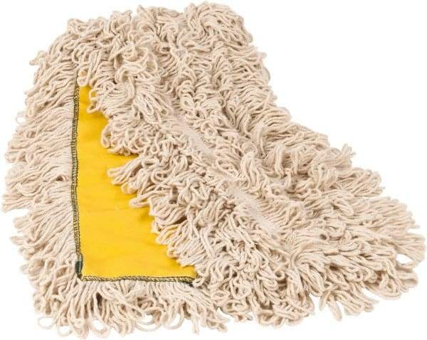 PRO-SOURCE - 48" Long x 3-1/2" Wide Yarn Blend Dust Mop Head - Snap-On, Yellow, Looped Head, Launderable - Makers Industrial Supply