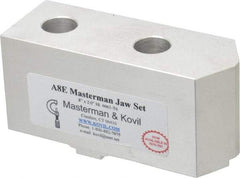 Masterman & Kovil - 8" Chuck Capacity, Tongue & Groove Attachment, Square Soft Lathe Chuck Jaw - 1 Jaw, Aluminum, 1-3/4" Btw Mount Hole Ctrs, 4mm Long x 1-1/2" Wide x 2" High, 5/16" Groove - Makers Industrial Supply