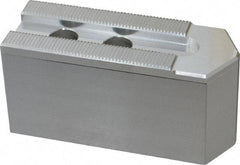 Masterman & Kovil - 8" Chuck Capacity, 1.5mm x 60° Serrated Attachment, Square Soft Lathe Chuck Jaw - 3 Jaws, Aluminum, 0.984" Btw Mount Hole Ctrs, 4mm Long x 1-1/2" Wide x 2" High, 0.551" Groove, 12mm Fastener - Makers Industrial Supply