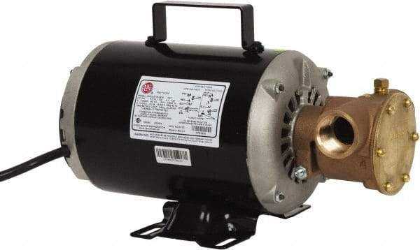 Jabsco - 1 Inch Inlet, 3/4 Hp, 23 Max GPM, Flexible Impeller Pump - 115/230 Volts, Nitrile Impeller - Makers Industrial Supply