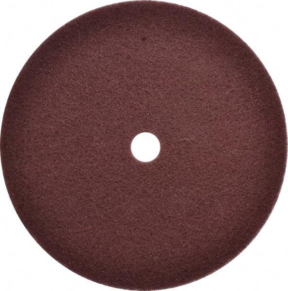 3M - 12" Fine Grade Aluminum Oxide Deburring Disc - 1-1/4" Center Hole, Arbor Connection, Maroon, 1,900 Max RPM - Makers Industrial Supply