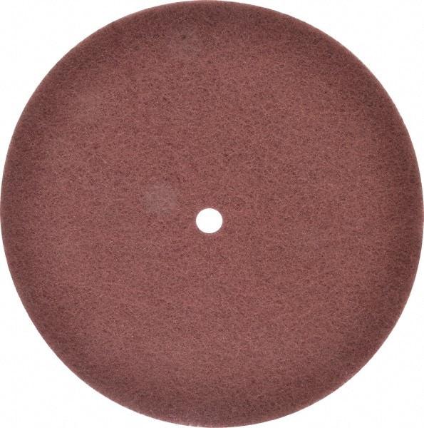 3M - 12" Very Fine Grade Aluminum Oxide Deburring Disc - 3/4" Center Hole, Arbor Connection, Maroon, 1,900 Max RPM - Makers Industrial Supply