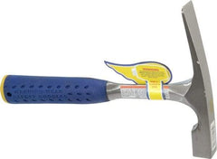 Estwing - 1-1/2 Lb Head Bricklayer's Hammer - 11" OAL, Steel Handle with Grip, 53/64" Face Diam - Makers Industrial Supply