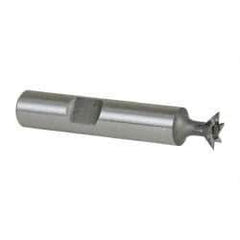 Keo - 3/8" Diam x 1/8" Width of Cut, 45° Included Angle, High Speed Steel Dovetail Cutter - 3/8" Shank Diam, 2" Shank Length, 2-1/8" Overall Length, Weldon Flat, Uncoated - Makers Industrial Supply