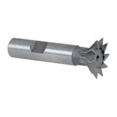 Keo - 1" Diam x 1/4" Width of Cut, 45° Included Angle, High Speed Steel Dovetail Cutter - 1/2" Shank Diam, 2-1/4" Shank Length, 2-1/2" Overall Length, Weldon Flat, Uncoated - Makers Industrial Supply