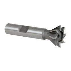 Keo - 3/4" Diam x 5/16" Width of Cut, 60° Included Angle, High Speed Steel Dovetail Cutter - 3/8" Shank Diam, 2-1/8" Overall Length, Weldon Flat, Uncoated - Makers Industrial Supply