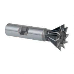 Keo - 1" Diam x 7/16" Width of Cut, 60° Included Angle, High Speed Steel Dovetail Cutter - 1/2" Shank Diam, 2-1/2" Overall Length, Weldon Flat, Uncoated - Makers Industrial Supply