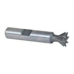 Keo - 1/2" Diam x 7/32" Width of Cut, 60° Included Angle, Cobalt Dovetail Cutter - 3/8" Shank Diam, 2-1/8" Overall Length, Weldon Flat, Uncoated - Makers Industrial Supply