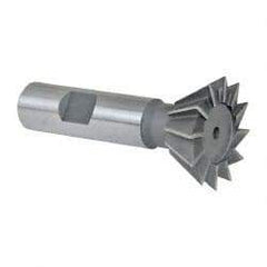 Keo - 1-3/8" Diam x 9/16" Width of Cut, 60° Included Angle, Cobalt Dovetail Cutter - 5/8" Shank Diam, 2-7/8" Overall Length, Weldon Flat, Uncoated - Makers Industrial Supply