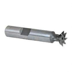 Keo - 1/2" Diam x 1/8" Width of Cut, 45° Included Angle, Cobalt Dovetail Cutter - 3/8" Shank Diam, 2" Shank Length, 2-1/8" Overall Length, Weldon Flat, Uncoated - Makers Industrial Supply