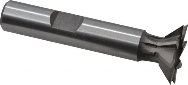 Keo - 3/4" Diam x 3/16" Width of Cut, 45° Included Angle, Cobalt Dovetail Cutter - 3/8" Shank Diam, 1-15/16" Shank Length, 2-1/8" Overall Length, Weldon Flat, Uncoated - Makers Industrial Supply