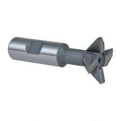 Keo - 1-1/2" Diam x 1/2" Width of Cut, 45° Included Angle, Carbide-Tipped Dovetail Cutter - 3/4" Shank Diam, 3-1/4" Overall Length, 0.02" Corner Radius, Weldon Flat, Uncoated - Makers Industrial Supply