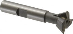 Keo - 3/4" Diam x 1/4" Width of Cut, 60° Included Angle, Carbide-Tipped Dovetail Cutter - 3/8" Shank Diam, 2-1/4" Overall Length, 0.02" Corner Radius, Weldon Flat, Uncoated - Makers Industrial Supply