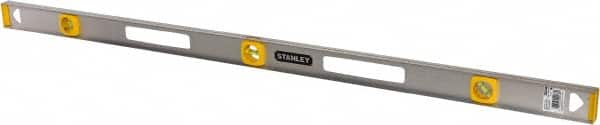 Stanley - 48" Long 3 Vial I-Beam Level - Aluminum, Silver, 1 45°, 1 Level & 1 Plumb Vials - Makers Industrial Supply