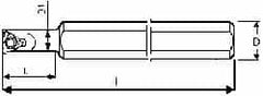 Carmex - Internal Thread, Left Hand Cut, 12mm Shank Width x 12mm Shank Height Indexable Threading Toolholder - 100mm OAL, 06IL Insert Compatibility, SI Toolholder - Makers Industrial Supply