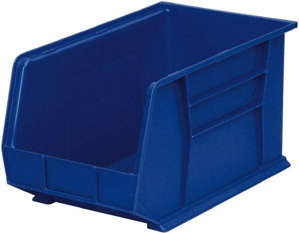 Akro-Mils - 60 Lb. Load Capacity, 18" Deep, Blue Polymer Hopper Stacking Bin - 10" High x 11" Wide x 18" Long - Makers Industrial Supply