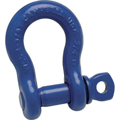 Campbell - 1" Nominal Chain Size, 8.5 Ton Carbon Steel Screw Anchor Shackle - 1-1/8" Pin Diam, 1-11/16" Wide Inside Jaw, 2-1/2" Inside Width, 2-3/8" Max Body Thickness - Makers Industrial Supply