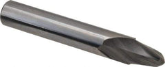 Accupro - 10° Taper Angle per Side, 1/4" Small End Diam, 0.468" LOC, Solid Carbide 2 Flute Tapered Ball End Mill - 2-1/2" OAL, 3/8" Shank Diam, Spiral Flute - Makers Industrial Supply