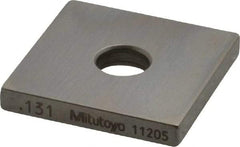 Mitutoyo - 0.131" Square Steel Gage Block - Accuracy Grade 0, Includes Certificate of Inspection - Makers Industrial Supply