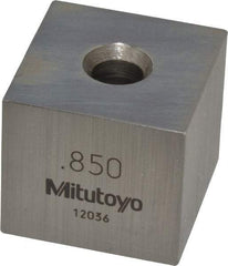 Mitutoyo - 0.85" Square Steel Gage Block - Accuracy Grade 0, Includes Certificate of Inspection - Makers Industrial Supply