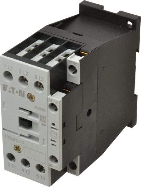 Eaton Cutler-Hammer - 3 Pole, 24 to 27 Coil VDC, 40 Amp, Nonreversible Open Enclosure IEC Contactor - 1 Phase hp: 2 at 115 V, 3 at 200 V, 5 at 230 V, 3 Phase hp: 10 at 230 V, 15 at 460 V, 20 at 575 V, 7.5 at 200 V, 25 Amp Inductive Load Rating Listed - Makers Industrial Supply