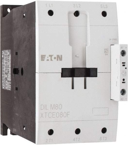 Eaton Cutler-Hammer - 3 Pole, 24 to 27 Coil VDC, 125 Amp, Nonreversible Open Enclosure IEC Contactor - 1 Phase hp: 15 at 200 V, 15 at 230 V, 7.5 at 115 V, 3 Phase hp: 25 at 200 V, 30 at 230 V, 60 at 460 V, 75 at 575 V, 80 Amp Inductive Load Rating Listed - Makers Industrial Supply