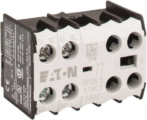 Eaton Cutler-Hammer - 6 to 9 Amp, Contactor Front Mount Auxiliary Contact - For Use with Miniature Contactor and XTRM Miniature Control Relay - Makers Industrial Supply