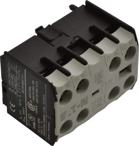 Eaton Cutler-Hammer - 6 to 9 Amp, Contactor Front Mount Auxiliary Contact - For Use with Miniature Contactor and XTRM Miniature Control Relay - Makers Industrial Supply