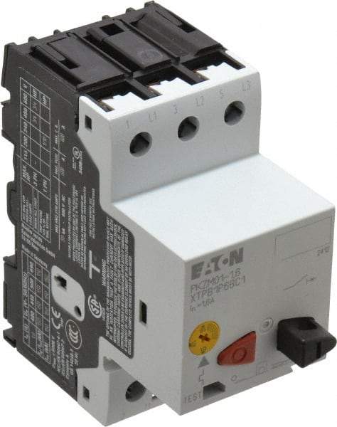 Eaton Cutler-Hammer - 1.6 Amp, IEC, Open Pushbutton Manual Motor Starter - 45mm Wide x 85mm Deep x 3.6667" High, 3/4 hp at 480/600 V, CE Approved, CSA Certified, DIN VDE, EN/IEC, UL 508 Type E Compliant & UL Listed - Makers Industrial Supply