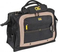 CLC - 58 Pocket Tan & Black Polyester Tool Bag - 18" Wide x 7" Deep x 14" High - Makers Industrial Supply