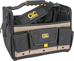 CLC - 21 Pocket Tan & Black Polyester Tool Tote - 14" Wide x 11" Deep x 11" High - Makers Industrial Supply