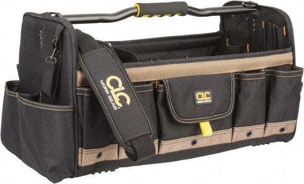 CLC - 37 Pocket Tan & Black Polyester Tool Tote - 20" Wide x 11" Deep x 11" High - Makers Industrial Supply