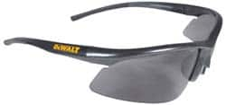 DeWALT - Smoke Lenses, Framed Safety Glasses - Anti-Fog, Scratch Resistant, Black Plastic Frame, Size Universal, Wrap Around - Makers Industrial Supply