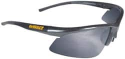 DeWALT - Silver Mirror Lenses, Framed Safety Glasses - Anti-Fog, Scratch Resistant, Black Plastic Frame, Size Universal, Wrap Around - Makers Industrial Supply