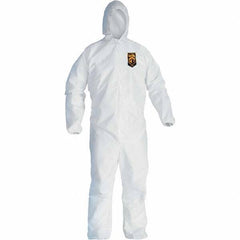 KleenGuard - Size M Film Laminate General Purpose Coveralls - White, Zipper Closure, Elastic Cuffs, Elastic Ankles, Serged Seams - Makers Industrial Supply