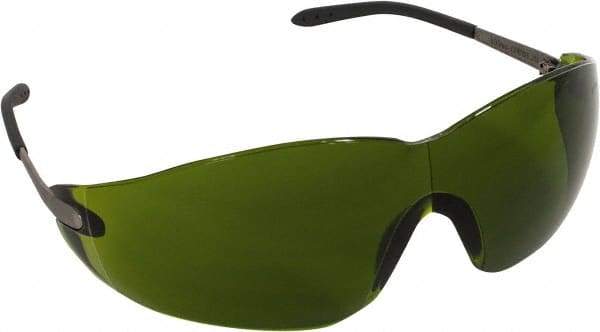 MCR Safety - Green Lenses, Frameless Welding Glasses - Scratch Resistant, Size Universal, Wrap Around - Makers Industrial Supply